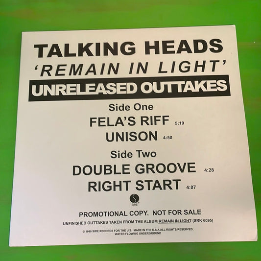 Talking Heads - Remain In Light (Unreleased Outtakes) | 12''